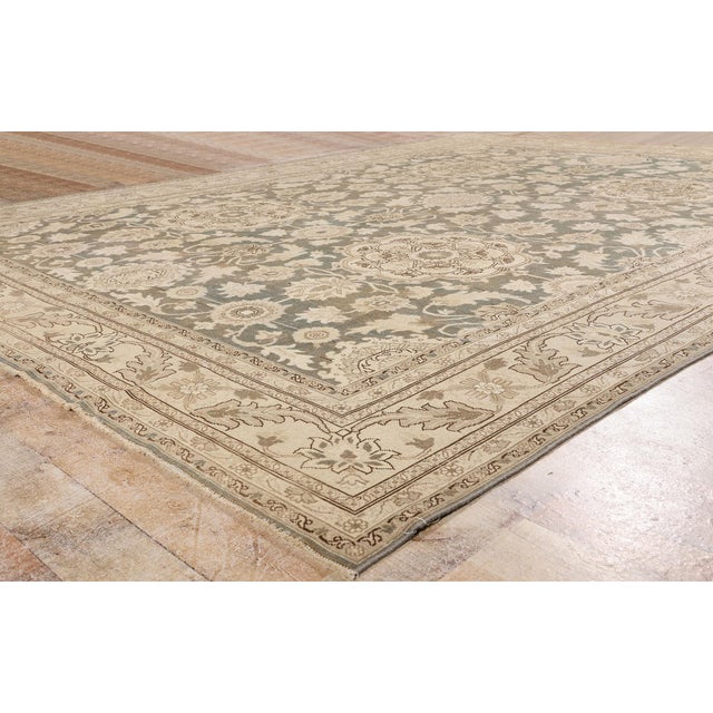 Slate Gray Antique Persian Tabriz Rug, 09'04 X 12'09 For Sale - Image 8 of 10