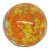 Art Glass Paperweight Controlled Bubble With Yellow and Orange Speckles 4519b For Sale