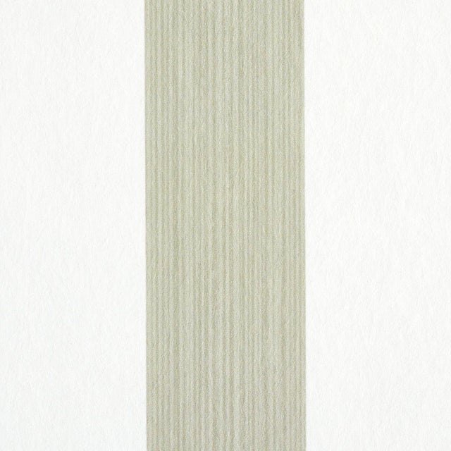 Transitional Schumacher Edwin Stripe Medium Wallpaper in Linen For Sale - Image 3 of 3