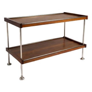 Vintage Teak & Chrome Drinks Cart For Sale