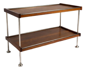 Vintage Teak & Chrome Drinks Cart