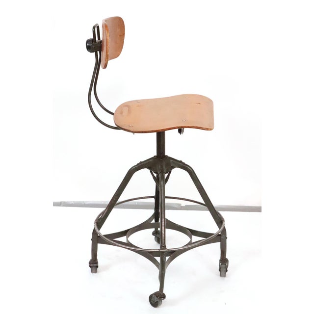 Vintage Industrial Toledo Drafting Stool For Sale - Image 9 of 12