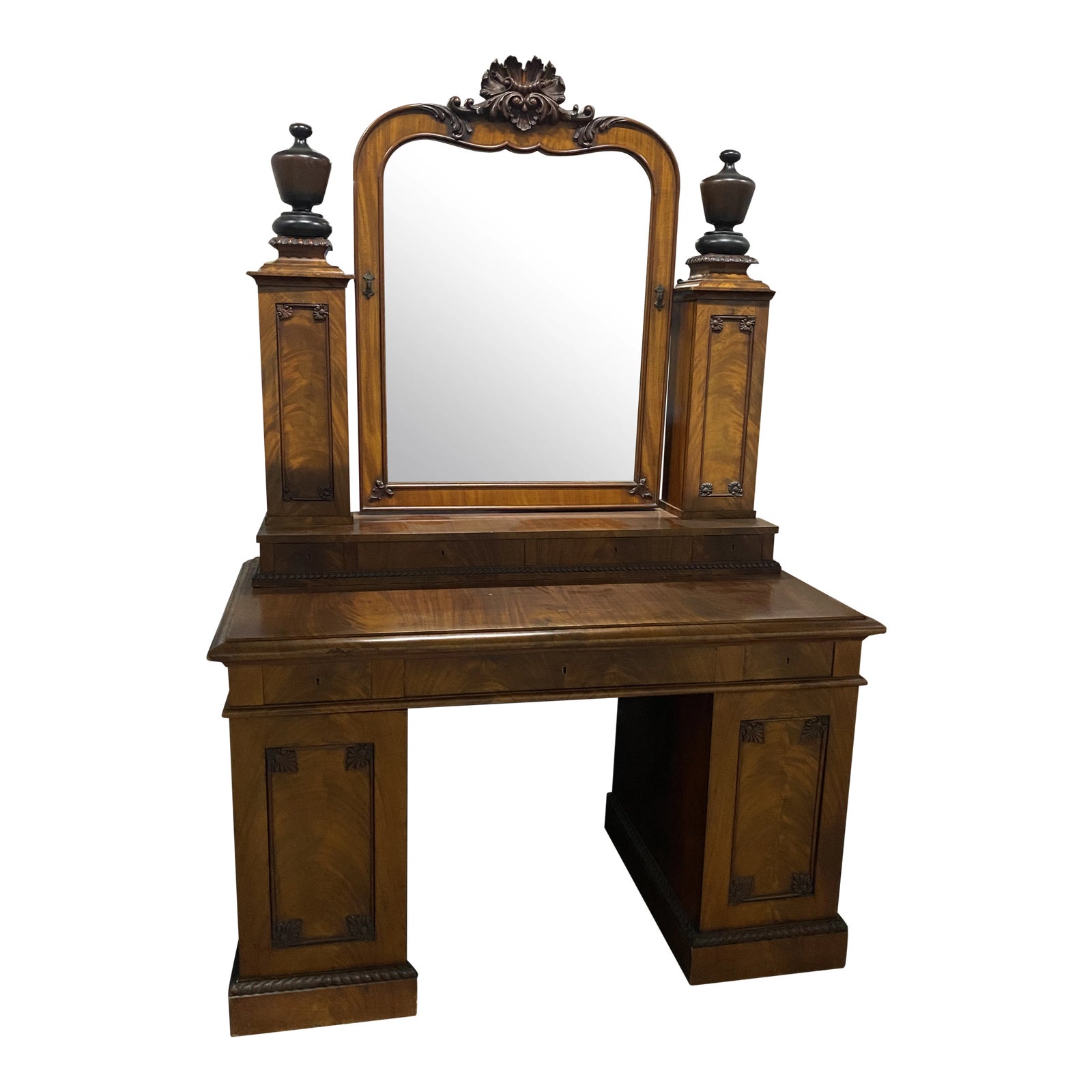 Antique Walnut and Burled Walnut Knock Down Desk Chairish