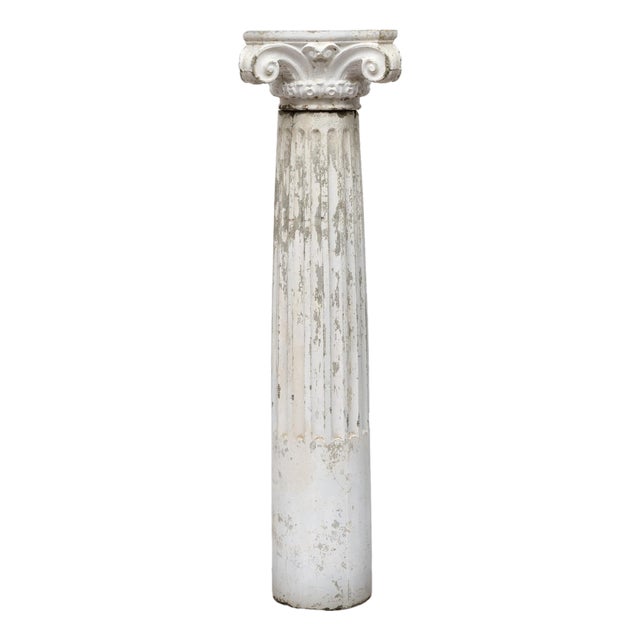 Impressive French Antique Concrete Ionic Column, Circa 1920 For Sale