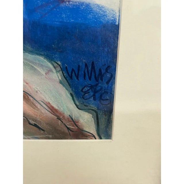 Drawing/Sketching Materials Nancy Willis Lovers in Blue Signed Pastel/Oil on Paper, Circa 1985 For Sale - Image 7 of 11