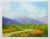 Oil on canvas board mountain and wildflowers landscape painting. Unsigned. Unframed, edge wear.