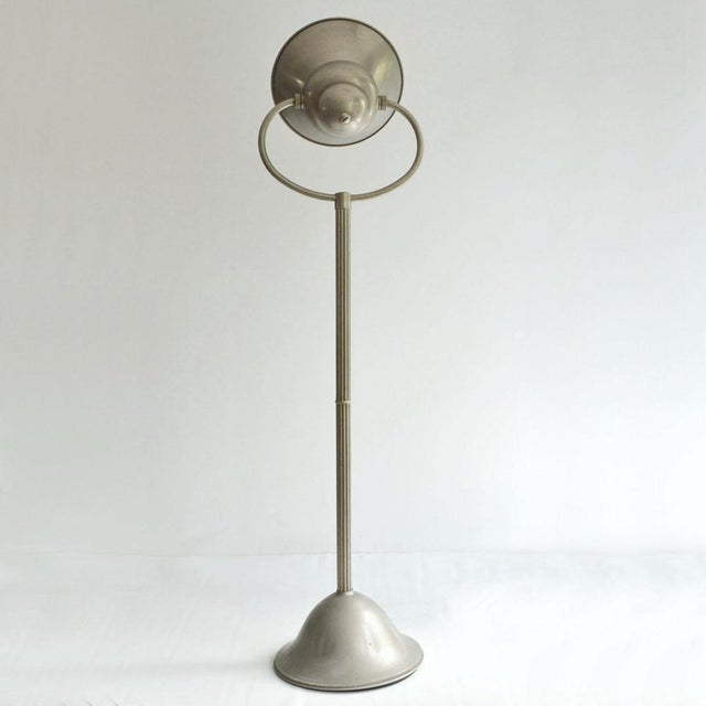 Art Deco Floor Lamp with Adjustable Nickel Shade attributed to Gispen for Willem Hendrik Gispen, 1920s For Sale - Image 11 of 18
