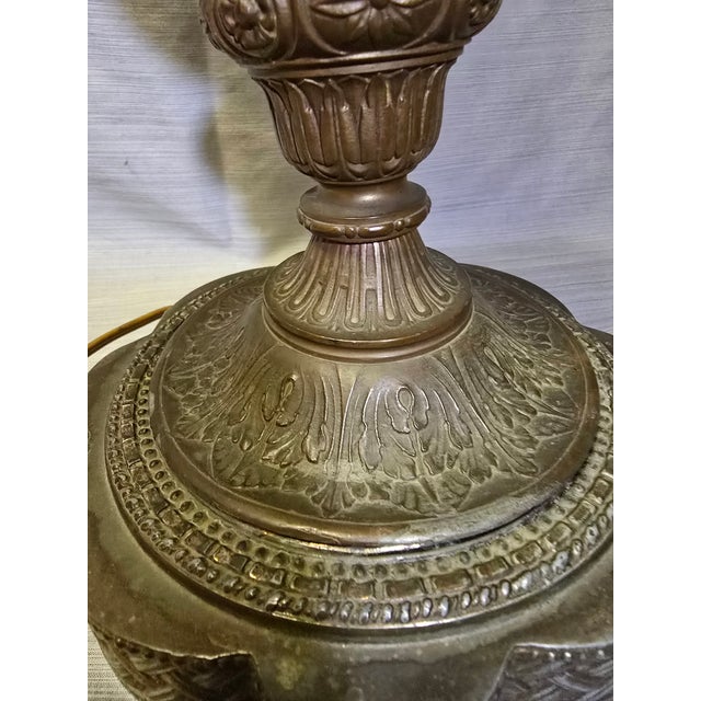 Metal Vintage Pair of Bronze Urn Table Lamps For Sale - Image 7 of 14