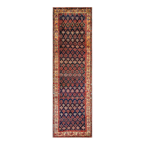 Impressive Blue and Ivory Color With Geometric Design Antique N W Persian Rug