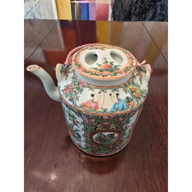 Antique original 125 years old or older chinese porcelain rose medallion with it's original unusual cover lid. Having fine...