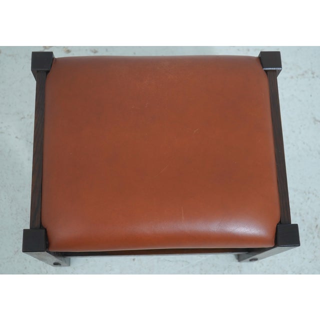 Stickley Mission Oak Leather Morris Chair With Ottoman For Sale - Image 18 of 18