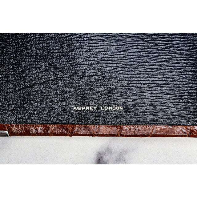 Rare Asprey Antique English Leather Sterling Silver Desk Folder Document Holder Luxury For Sale - Image 14 of 16