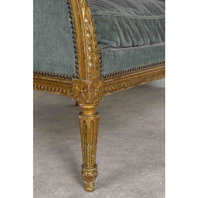 French Louis XVI Giltwood Wing Chair For Sale - Image 13 of 18