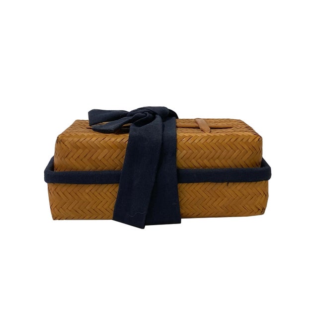 Brown Asian Handmade Rustic Brown Rattan Rectangular Accent Storage Box For Sale - Image 8 of 8