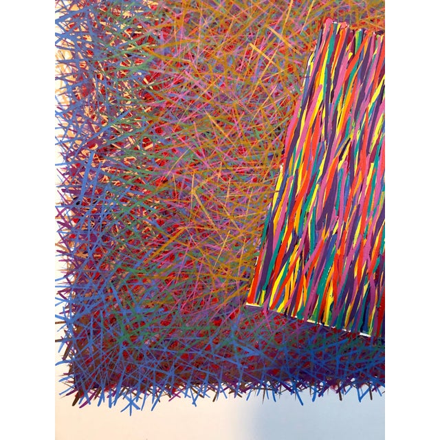 Paper Chris Anderson, Small Clocks, Timepieces, Mixed Media Acrylic Abstract Bright Vibrant Painting For Sale - Image 7 of 10