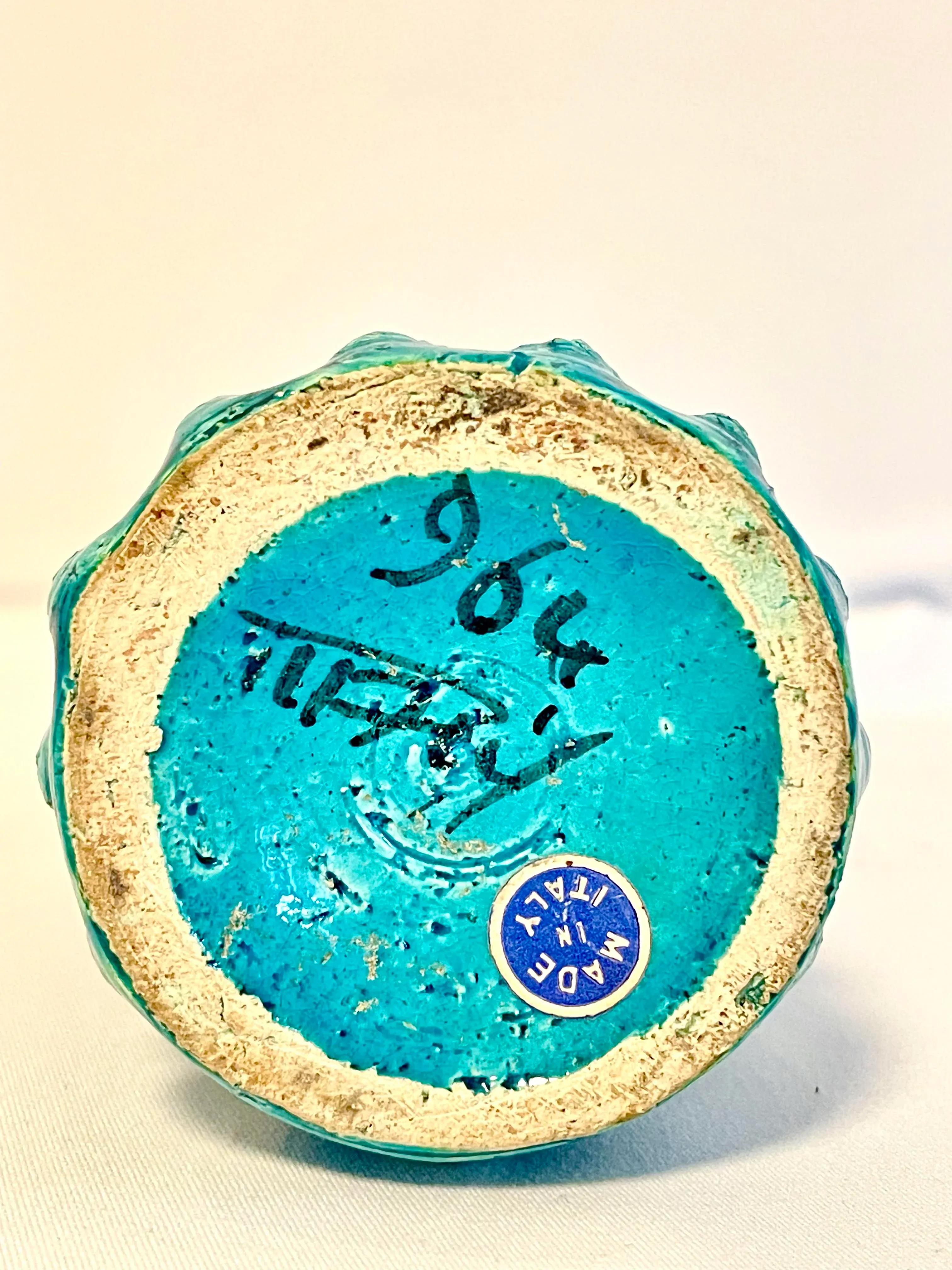 Turqouise Ceramic Table Lighter by Aldo Londi for Bitossi, 1950's