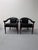 Vintage Tufted Leather Barrel-Back Tub Armchairs, Pair, C. 1970s For Sale - Image 9 of 18
