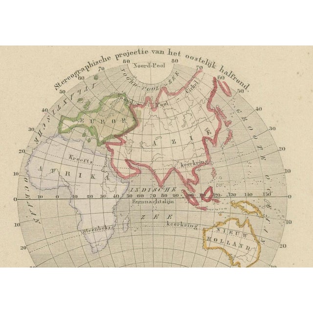Double Hemisphere World Map from the Nieuwe Hand-Atlas, 1876 For Sale - Image 12 of 13