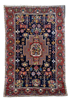Antique Bakhtiar Rug, 1890s