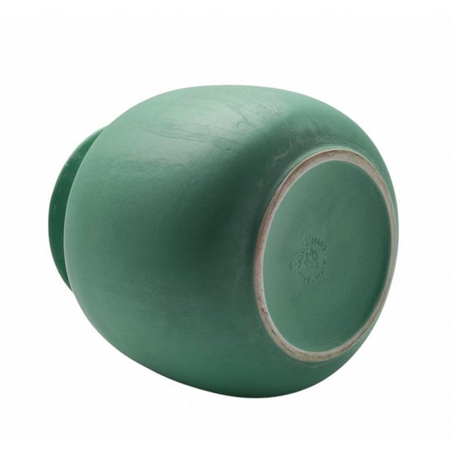 Mid-Century Modern Green Ceramic Vase with Matte Finish by Giovanni Gariboldi, Italy, 1960s For Sale - Image 3 of 8