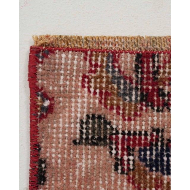 Turkish 1970s Vintage Turkish Handmade Wool Cotton Red Runner Rug For Sale - Image 3 of 11
