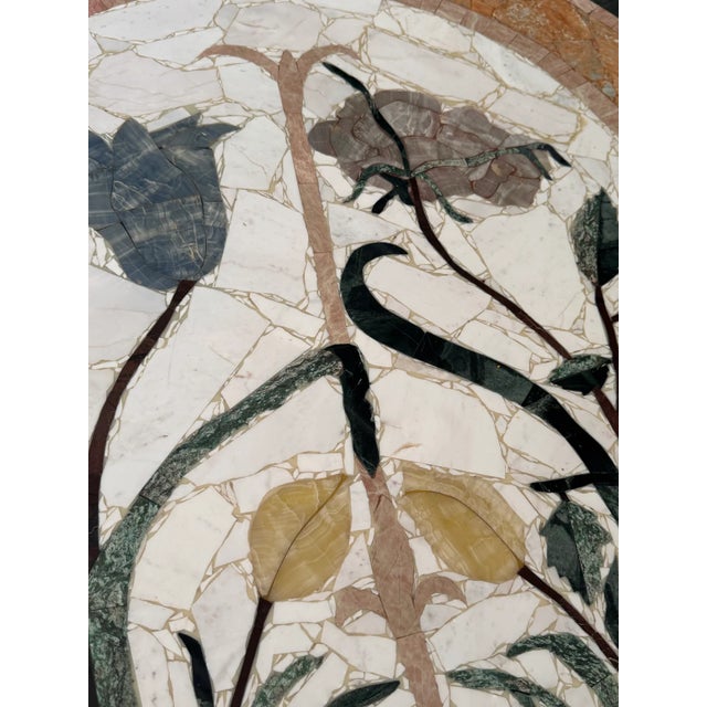 1970s Italian Marble Floral Mosaic Dining Table For Sale - Image 11 of 11
