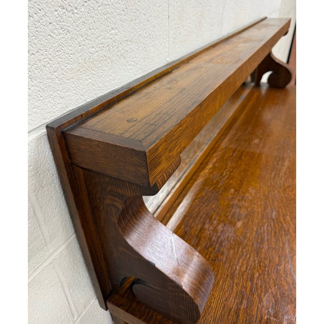 Antique Empire Quarter Sawn White Tiger Oak Sideboard Server Buffet For Sale In Kansas City - Image 6 of 13