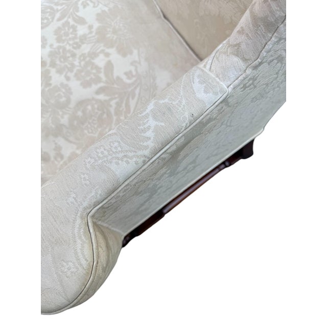 Late 20th Century Kittinger Colonial Williamsburg Reproduction White Wingback Chair For Sale - Image 10 of 12