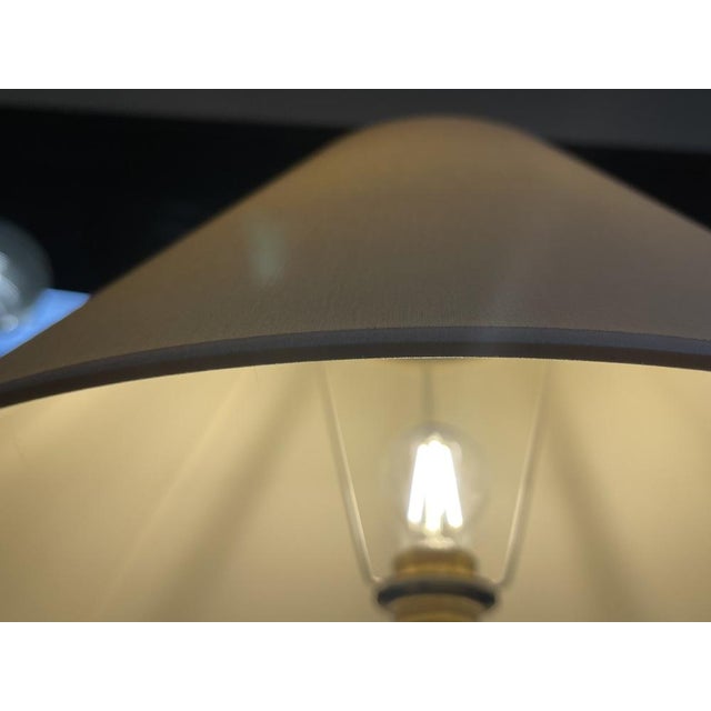 Arts and Crafts Living Room Lamp in Wallpaper Roll with Lampshade, France, 1900s For Sale - Image 9 of 16