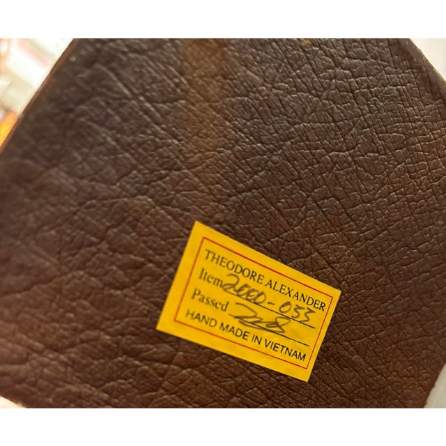 Vintage Theodore Alexander Barley Twist Lamp, Leather‑Look Shade, Faux Tortoise Shell Liner - Ralph Lauren Style, Club Room & Traditional - 37.5” For Sale - Image 10 of 10