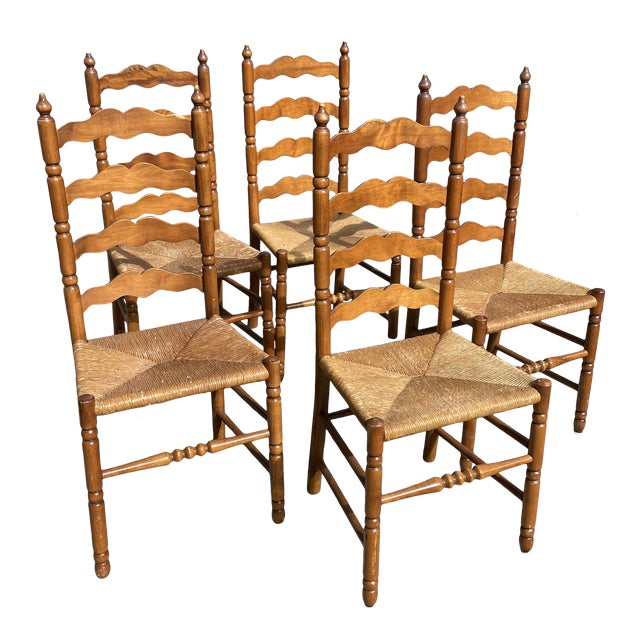 Tell City 2312 Ladder Back Chairs Set of 5 Chairish