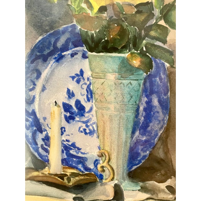 Mid 20th Century Mid-Century Modern Original Watercolor Still-Life Painting by Frankel For Sale - Image 5 of 10