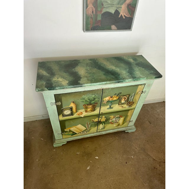 Sarried Ltd Hand Painted Trompe Loiel Cabinet Italy For Sale - Image 9 of 13