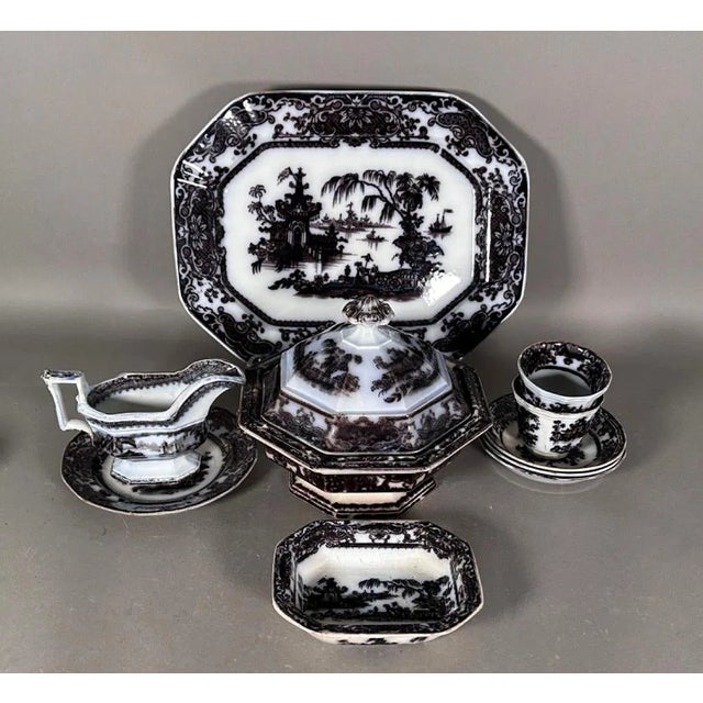 Mid 19th Century 19th Century English Black Transferware Ironstone Collection, 20 Pieces For Sale - Image 5 of 16