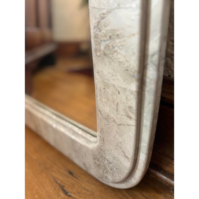 Wood Vintage Tessellated Stone Mirror With Gold Accent For Sale - Image 7 of 10