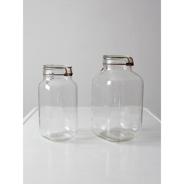 Vintage Italian Ermetico Glass Jars Pair For Sale - Image 4 of 9