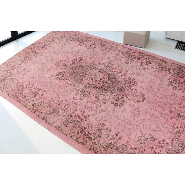 Vintage Pink Anatolian Carpet For Sale - Image 9 of 9