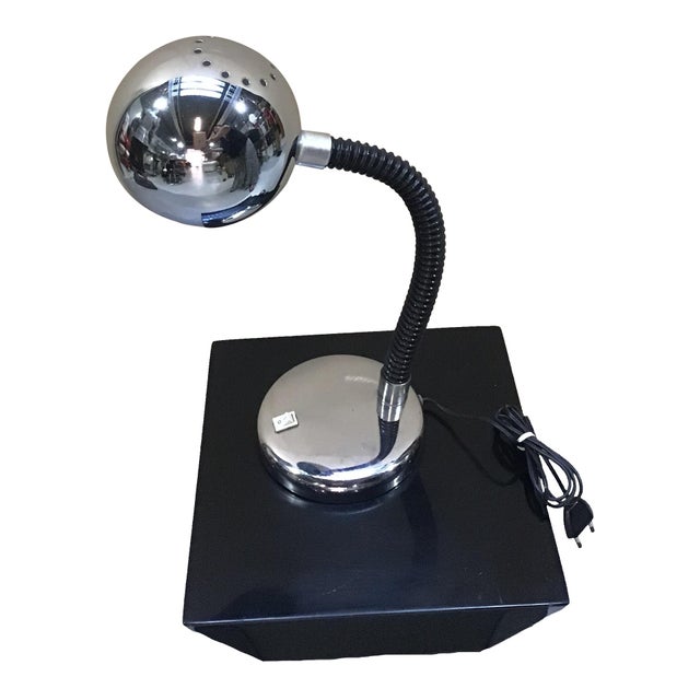 Vintage Italian Chrome and Rubber Desk Lamp, 1970s For Sale - Image 4 of 4