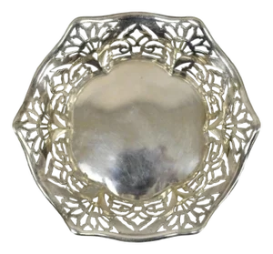 Vintage TBB England Victorian Silver Plated Small Pierced Trinket Nut Dish Bowl