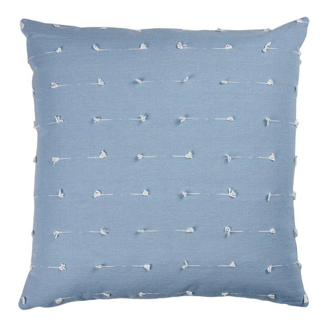 Schumacher Teton 22" Pillow in Sky For Sale