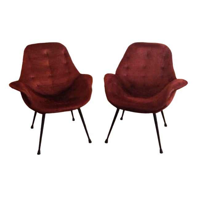 Set of Armchairs attributed to Hermanos Vidal for Ferrocolor, 1950s For Sale