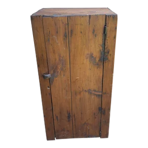 19th C. Early American Pine Single Door Storage Cabinet