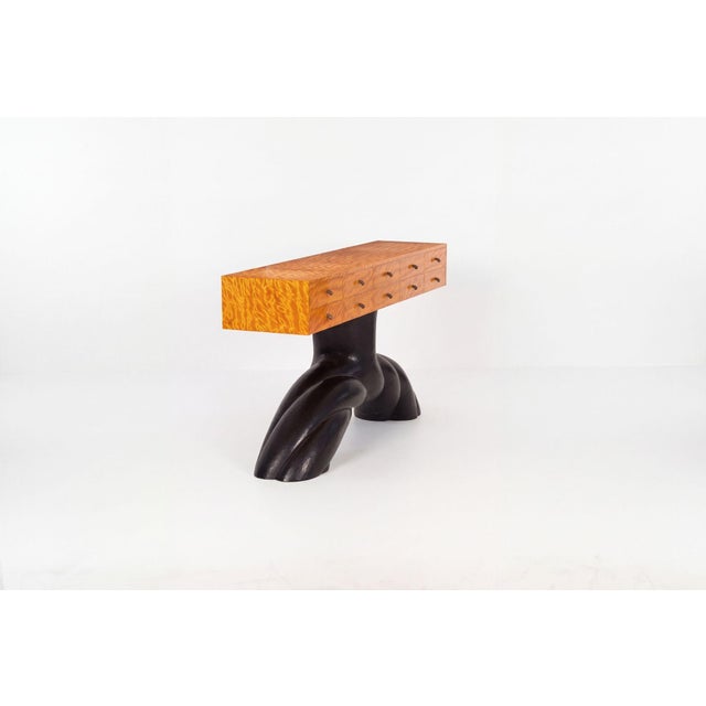 Wood Wendell Castle Twisted Buffet Console Table, 1990 For Sale - Image 7 of 12