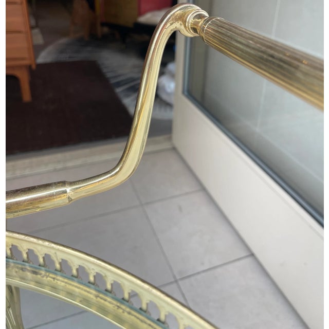 Maison Baguès French Brass Bar Cart For Sale - Image 9 of 9