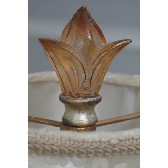 Metal 1990s Italian Venetian Style Silver Beaded Iron Lamps - a Pair For Sale - Image 7 of 12