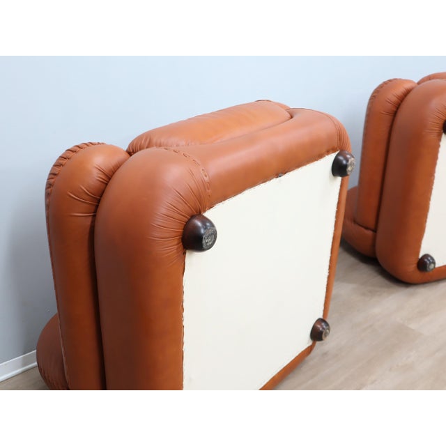 Sapporo Cognac Leather Chairs from Mobil Girgi, 1970s, Set of 2 For Sale - Image 15 of 18