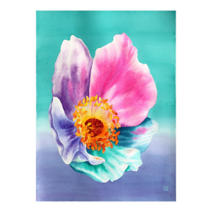 Dreamland Anemone - Original Abstract Floral Colorful Flower Watercolor Painting by Xiao Wen Xu