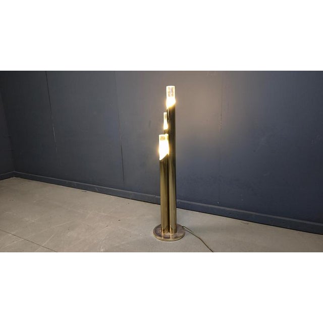 Vintage Brass and Murano Glass Floor Lamp, Italy, 1970s For Sale - Image 3 of 13
