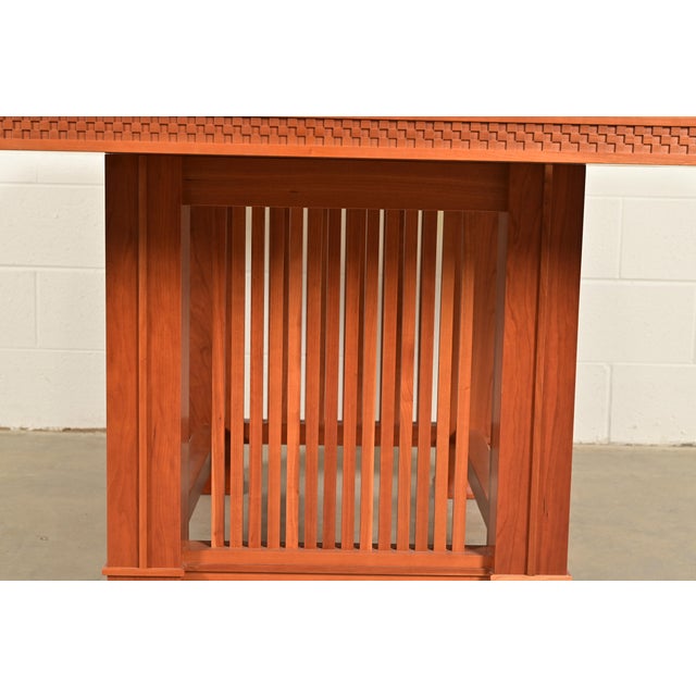 Wood Frank Lloyd Wright for Cassina Arts & Crafts Husser House Cherry Wood Dining Table For Sale - Image 7 of 12