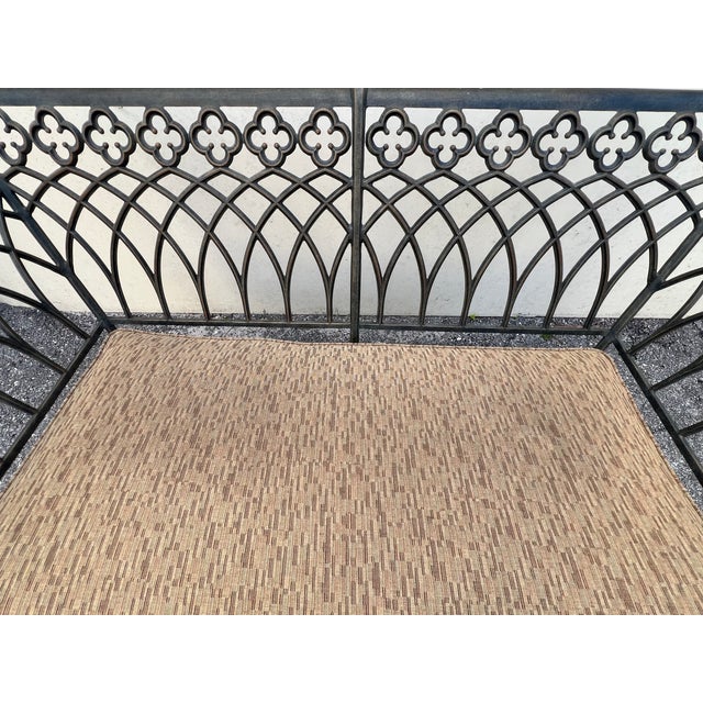 Charming Wrought Iron Patio Settee and Chair Style 2 Pieces For Sale In West Palm - Image 6 of 18